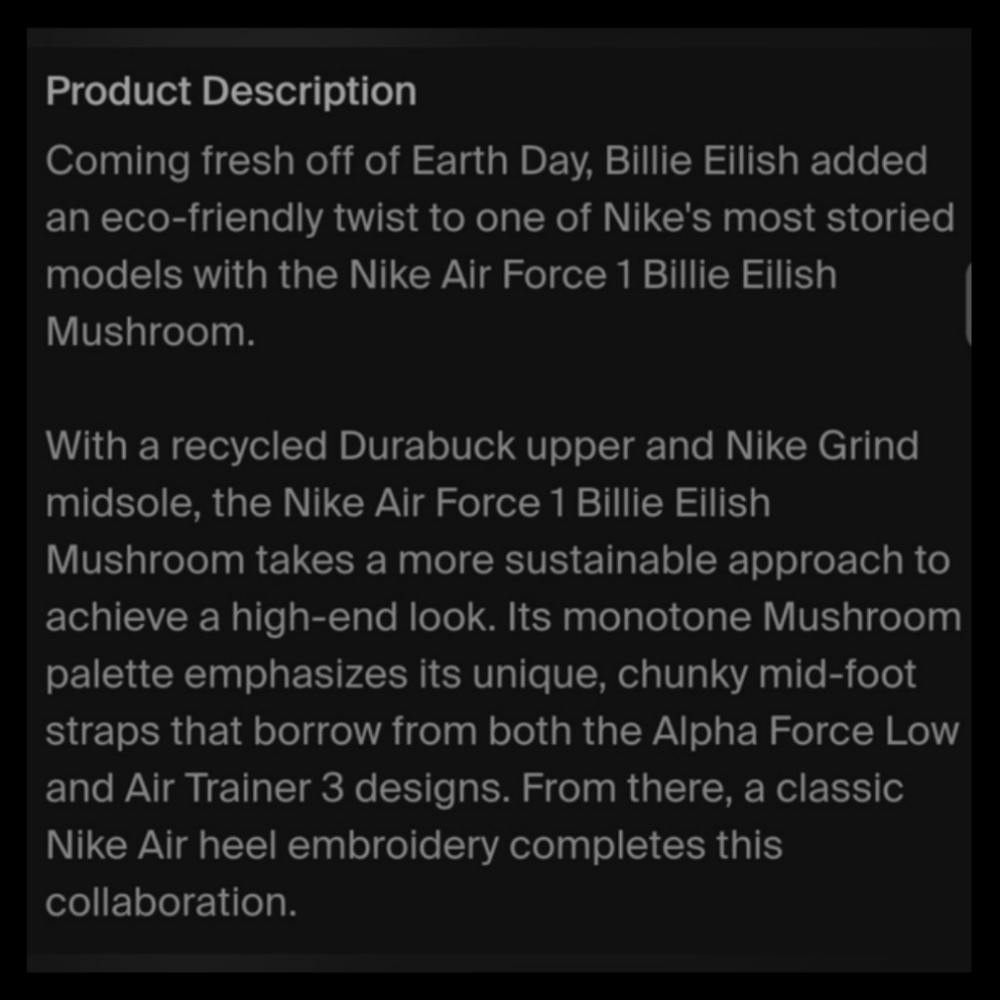 Billie Eilish x Nike Air Force 1 High '07 SP in Mushroom Colorway BNIB - Picture 11 of 12